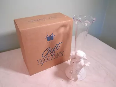 $9.99 • Buy Vintage Avon White Porcelain Cherub Angel Figurine Vase