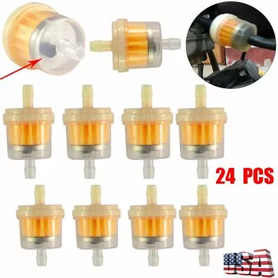 24Pcs Gas Oil Fuel Filter With Small Magnet Motor Inline Engine 1/4'' 6-7mm Hose • $8.36