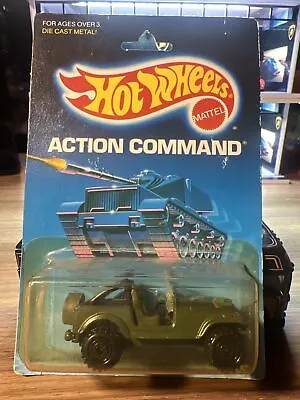1989 Hot Wheels Action Command #9375 Military Green Roll Patrol Jeep Cj 1/64 • $21.95