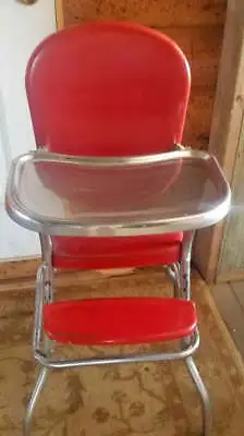 COSCO HIGH CHAIR Baby Vinyl Seat Mid Century Modern 50s 60s Metal Steel Vintage • $90