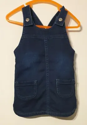 Pinafore Dress Denim Blue Pocket Detail Maine 3/6 Months Baby Girls • £5.50