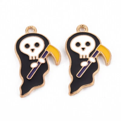 £3.40 • Buy 👻Halloween Enamel Charms The Grim Reaper Pack Of 4👻