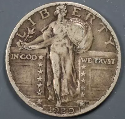 1929 25C Standing Liberty Silver QUARTER DOLLAR EARLY US TYPE COIN Q175 • $14.99