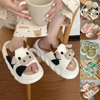 UK Kawaii Cow Frog Slippers Cute Animal Cow House Slippers For Adults.Home Shoes • £14.99