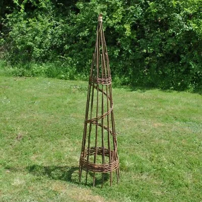 £24.99 • Buy Spiral Willow Garden Obelisk (1.5m) Pyramid Climbing Plant Support Trellis Frame