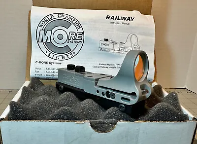 C-MORE® Railway Holographic Red Dot Sight W/ CLICK SWITCH Gray 12 MOA CRWG-12 • $295