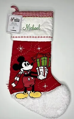 Pottery Barn Kids Disney Mickey Mouse Christmas Stocking *michael* New Red Gift • $23.99