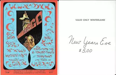 Grateful Dead NRPS Elvin Bishop Boz Scaggs New Years Eve Concert Ticket 1970/71 • $29.99