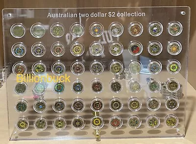 $2 Coin Collection 2012 - 2023 In Acrylic Display Coloured 54 Coins Capsule • $398