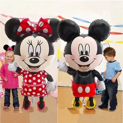 112CM GIANT Mickey & Minnie Mouse Super Shaped Foil Balloon Party Decoration • $9.45