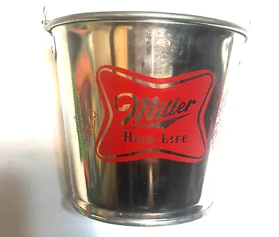 Vintage Miller High Life Beer Bar Peanut Silver Steel Bucket Ice Bucket W Handle • $23.99