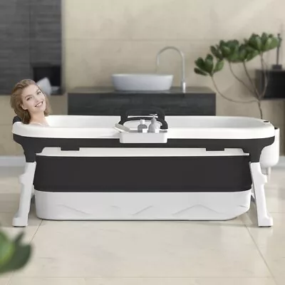 54'' Portable Folding BathTub Collapsible Ice/Hot Tub For Athletes Adults Kids • $123.99