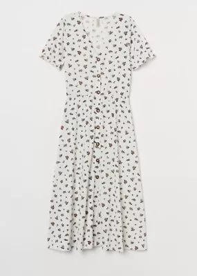 H&M Conscious Crinkled Floral Jersey Dress Cottage • £15