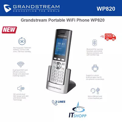 New - Grandstream WP820 Portable WiFi IP Phone Dual Band WiFi Bluetooth Wireless • $143