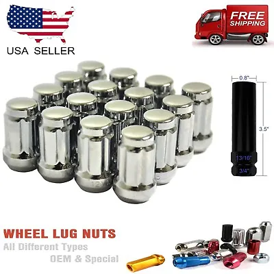 24Pc Chrome 1.4  Tall 14x1.5 Tuner Spline Lug Nut+Key F150 Expedition Navigator • $22.99