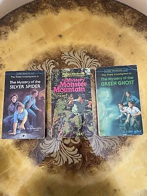 3 Book Lot Alfred Hitchcock Three Investigators The Mystery Spider Monster Ghost • $28