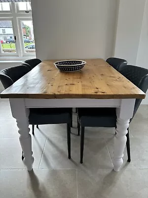 Rustic Pine Dining Table Country House Farmhouse Kitchen Table • £120