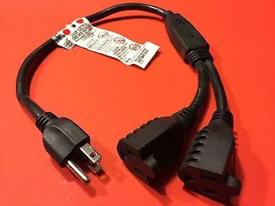 Computer Server Monitor Y Adapter Splitter Extension 3 Prong AC Power Cable Cord • $8.98