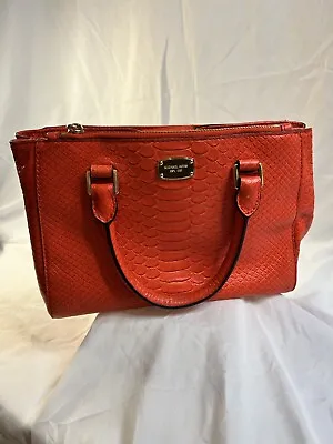 Authentic Michael Kors Small Handbag Orange Snake Skin With Crossbody Strap  • $29