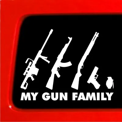 Sticker Connection | My Gun Stick Figure Family | Bumper Sticker Decal For Car • $2.99