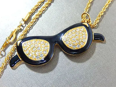 Nwt Swarovski Swan Signed  Sunglasses Necklace Parisian Light By Vonelle • $85.37