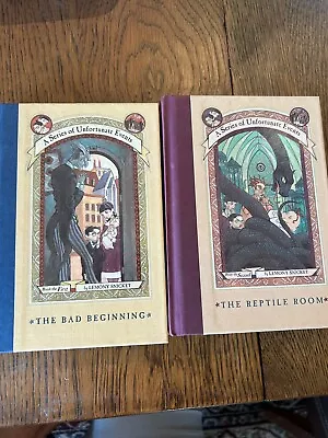 Lot 2 Series Of Unfortunate Events Books 1 2 Lemony Snicket HC 1st Edition 1999 • $12