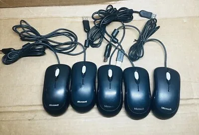 Lot Of 5 Microsoft Basic Optical Mouse V2.0 USB Wired Scroll  USB/PS2 Compatible • $16.99