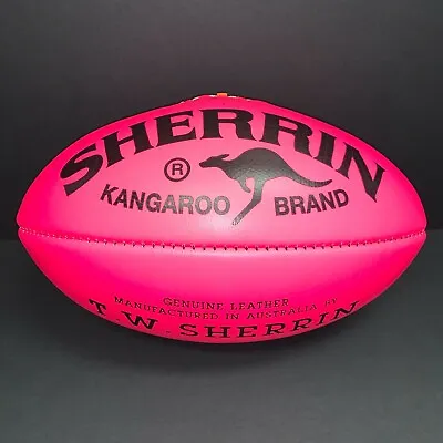 Afl Sherrin Kb Kangaroo Brand Pink Australian Made Leather Football Bcna • $199.95