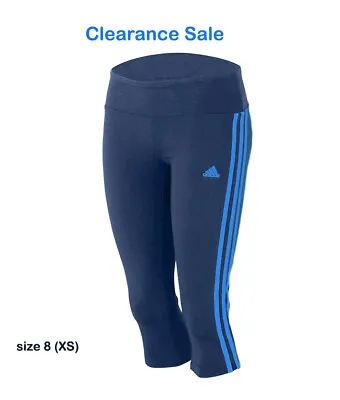 $39.95 • Buy ADIDAS Ladies Cotton 3S 3/4 Capri Pants Teens Sports Leggings Sz: 8/XS Clearance