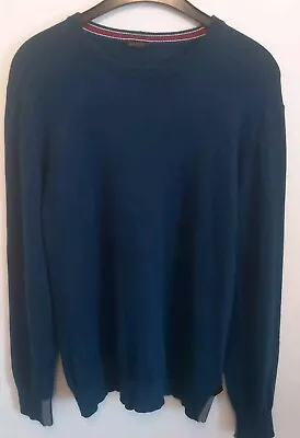 Musto Mens Jumper Large Blue Pullover Sweater 60% Cotton Lightweight. • £22.51