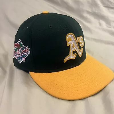 New Era Oakland A's 9X's World Series Champions 59FIFTY Fitted Hat Size 7 Groovy • $25