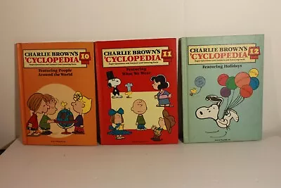 3 Vintage CHARLIE BROWN'S CYCLOPEDIA #10 #11 #12 Books. Free Shipping! • $18