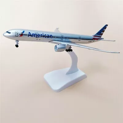 1:250 B777 Boeing American Airline With Wheels Metal Aircraft Plane Model Gift • £16.99