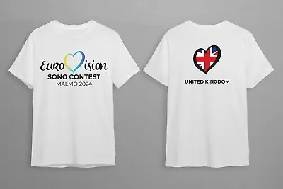 [PICK YOUR COUNTRY] Unisex Eurovision Song Contest MALMÖ 2024 [WHITE] T-Shirt • £11.99