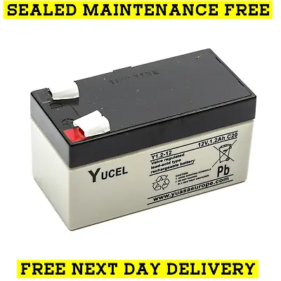 Yucel Y1.2-12 - 12v 1.2Ah 12 Volt 1.2Ah SLA Burglar Alarm Battery • £14.99