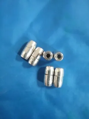  2 X Silver Tone Barrel Magnetic Clasp Kumihimo End Cap For DIY Jewellery • £2.99