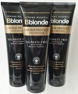 3 X JEROME RUSSELL BbLONDE Blonde Colour Protect Shampoo 250ml Sulphate Free NEW • £9.99