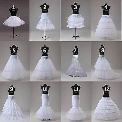 Wedding Prom Petticoat Crinoline Underskirt Hoop/Hoopless/Mermaid/Fishtail Slips • £9.99