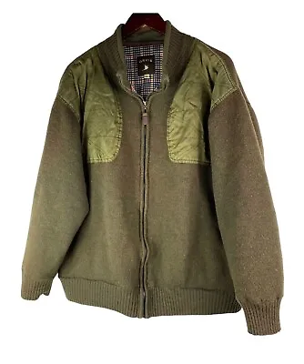 Orvis XXL 2XL Shooting Jacket Coat 100% Wool Olive Green Zip Up Field Bomber  Mm • $139.49