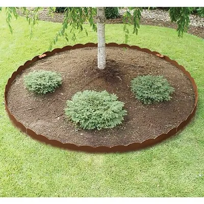 Garden Lawn Border Edge Flexible Scalloped Shape Metal Edging Rust • £27.47