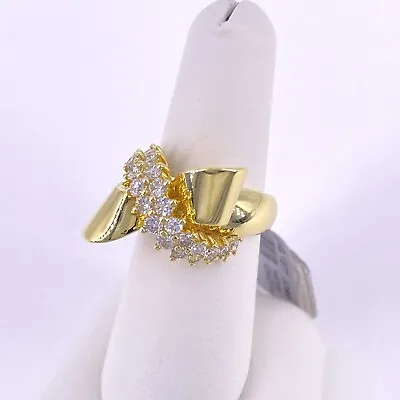 $2900 • Buy Jose Hess 18K Yellow Gold Ladies Diamond Bow Fashion Ring