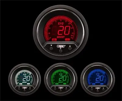 52mm 2 1/16 Premium EVO Digital Boost Gauge- 4 Color Red/Blue/Green/White • $115