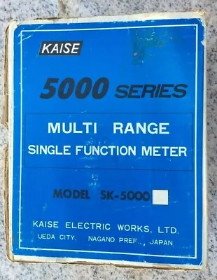 Kaise 5000 Series Multi Range Electronic SK-5000 Single Function Meter Japan Box • $34.99