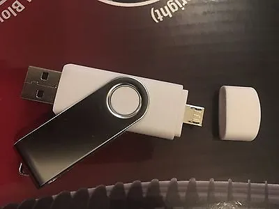 White 16GB USB 2.0 And Micro Usb Flash Pen Drive Memory Stick Rotary Thumb Key • £8.59