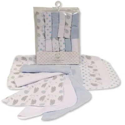 Baby Wash Cloths Boys ~ Blue ~  Elephants ~ 12 Pack Snuggle Baby ~ Shower Gift • £6.90