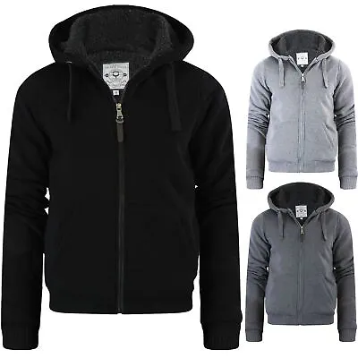 Brave Soul Mens Fleece Faux Fur Lined Hoodie Jackets Quilted Winter Warm New • £23.99