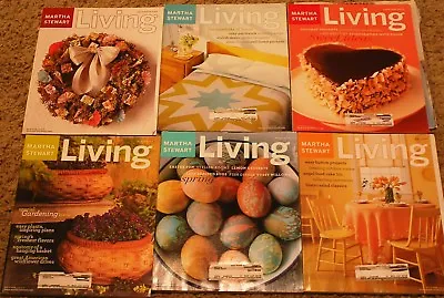 MARTHA STEWART LIVING Magazines Lot 2002-03 6 Issues Bright Clean Copies • $12.50