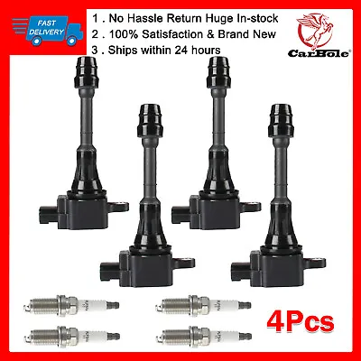 4 Ignition Coil Spark Plug For Nissan X-Trail T30 SUV 2.5L 2002 03 04 05 06 2007 • $89.99