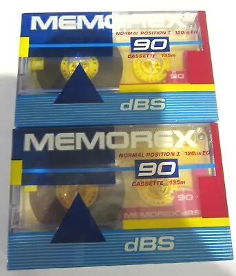 MEMOREX DBS Normal Position 90 Blank Cassette LOT OF 2 TAPES NEW SEALED • $9.99
