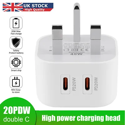 £9.99 • Buy For IPhone 14 13 12 11 Pro Max Fast Charging USB-C PD 20W Plug Charger UK Socket